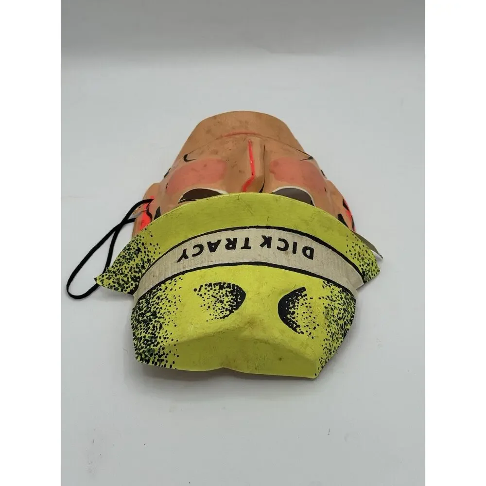 Vintage Ben Cooper Dick Tracy Moving Jaw Halloween Mask Vacuform Costume Rare
